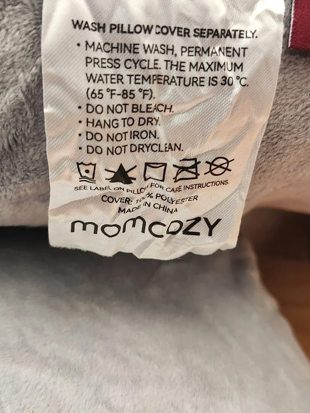 Momcozy U-Shaped Full Body Pillow - Light Gray